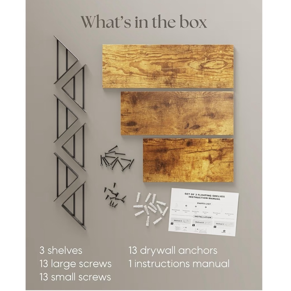 ๐ BAYKA Wall Shelves 3 Pack - Picture 5 of 8